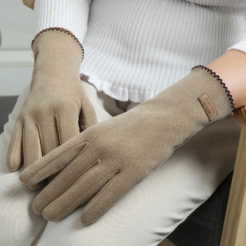 Защитные однотонные флисовые варежки для активного отдыха и велоспорта для сенсорных экранов в немецком и корейском стиле теплые перчатки женские перчатки