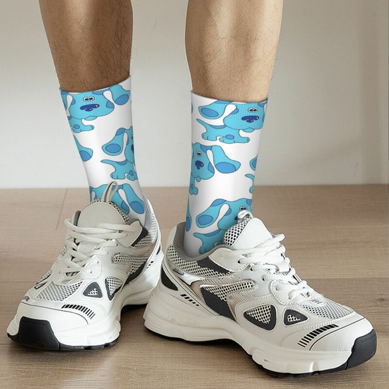 Синие носки Харадзюку, поглощающие пот чулки, всесезонные длинные носки, аксессуары для мужчин и женщин, подарок на день рождения