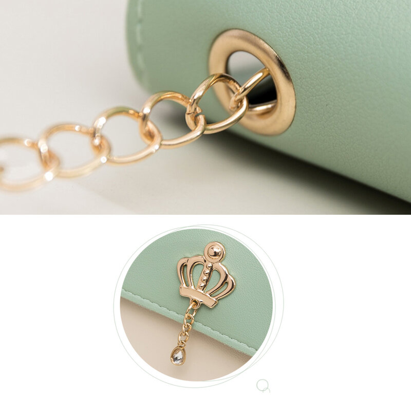 Macaron Phone Bag Crown Chain Women'S Small Square Bag Fashion Color Matching One Shoulder Phone Bag New