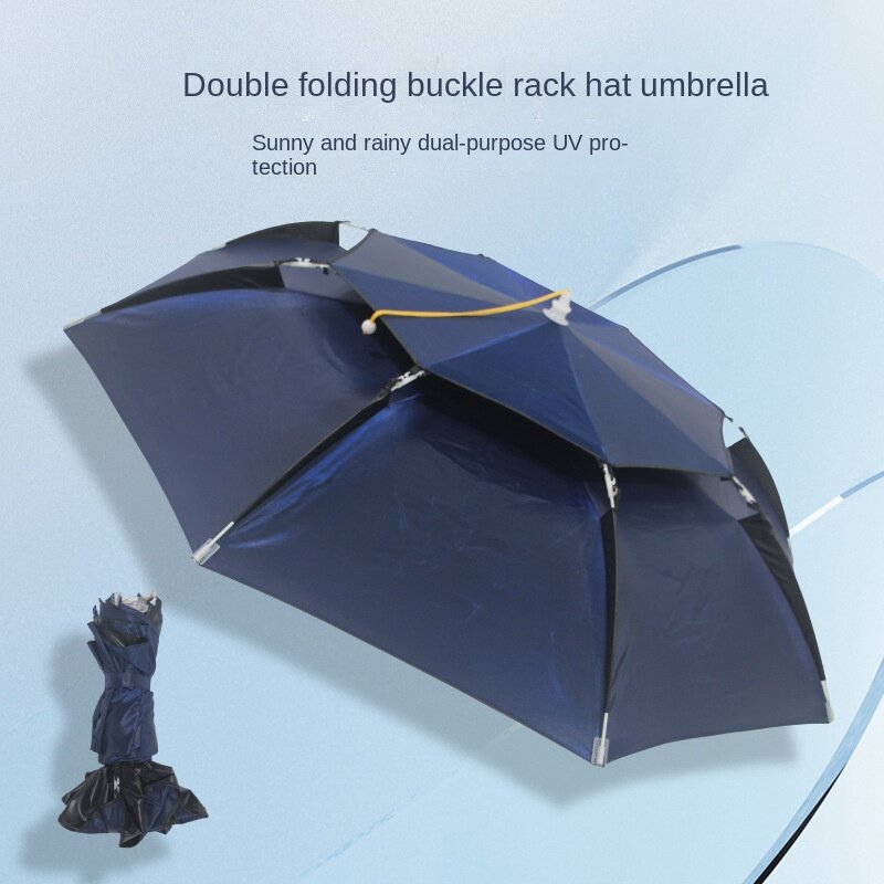 Cap Worn on the Fishing Outdoor Sun Protection Sunshade Folding Light Breathable Vinyl Head Umbrella Rain Hat