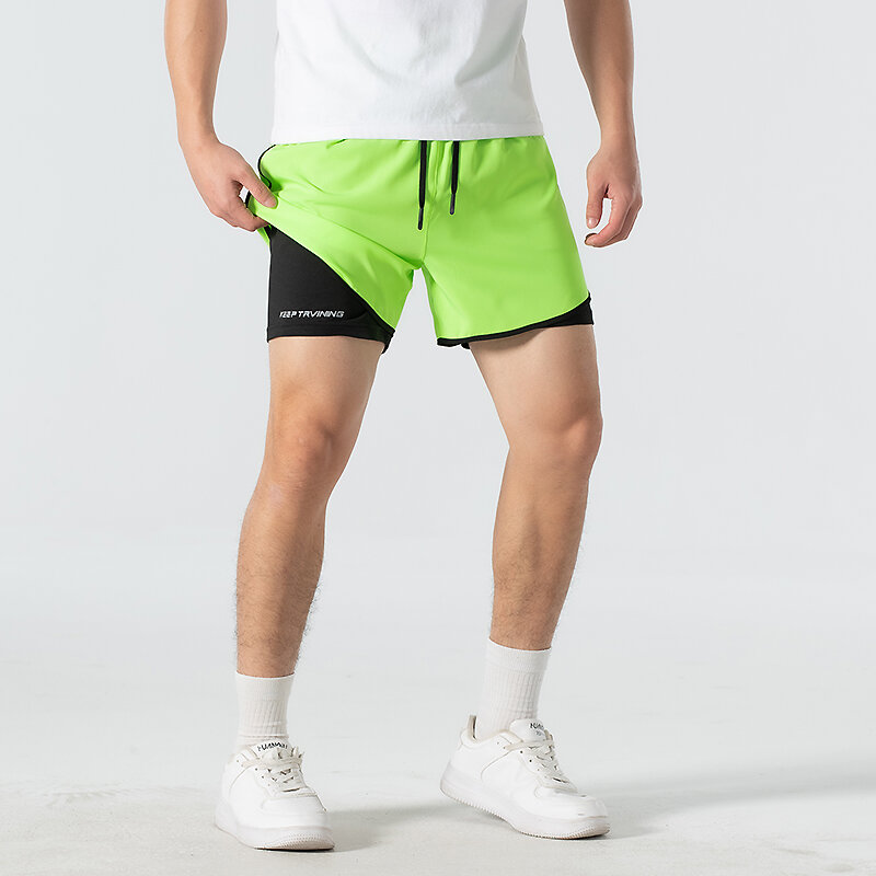 Pantaloncini sportivi uomo abbigliamento sportivo Double-Deck Running Gym Beach Jogging Bottoms donna Summer Fitness Training Quick Dry Shorts Pants