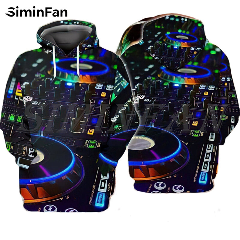 ที่มีสีสันน่ากลัว DJ 3D พิมพ์บุรุษ Hoodies ซิปเสื้อ Harajuku Hooded Pullover Unisex Casual เสื้อผู้หญิง