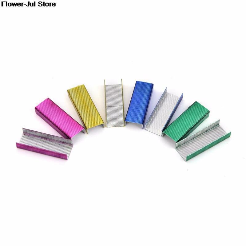Criativo Colorido Staples De Aço Inoxidável, Material De Encadernação De Escritório, 1 Pacote de 800, 10mm