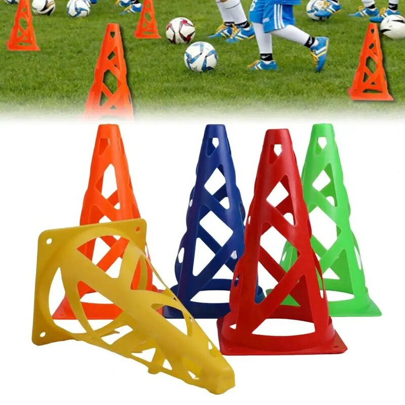 Cone do treinamento do futebol do windproof, anti-rachando o marcador oco dos esportes, balde do marcador dos cones, equipamento do futebol, 23cm