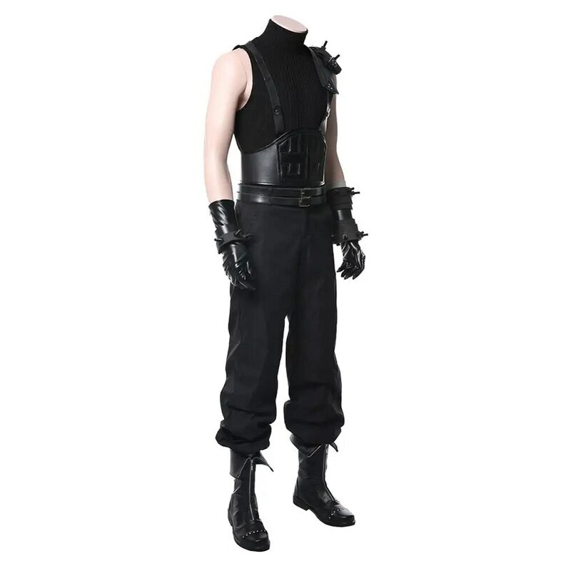 Disfraz de Final Fantasy VII para hombre adulto, traje de Cosplay, Top, pantalones, botas, juego FF Cloud Strife, Halloween, Roleplay, Fantasia