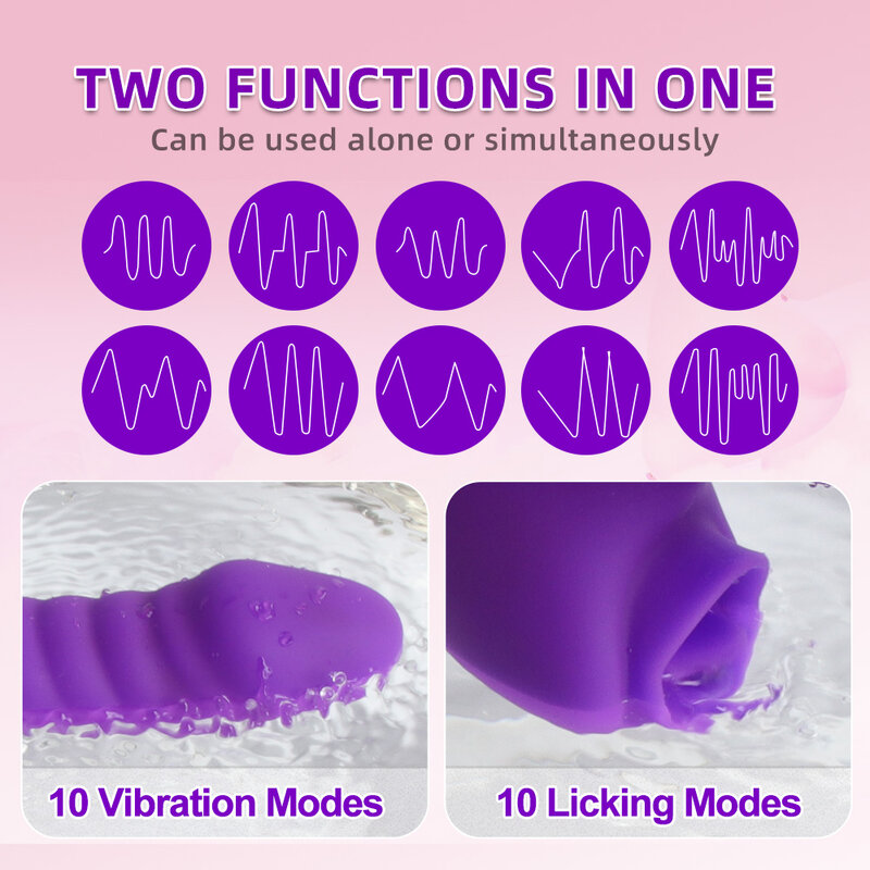 Vibrator Für Frauen 2 In 1 Lecken Maschine Klitoris Stimulator G-Spot Leistungsstarke Vibro Dildo Stab Weibliche Clit Sucker erwachsene Sex Spielzeug