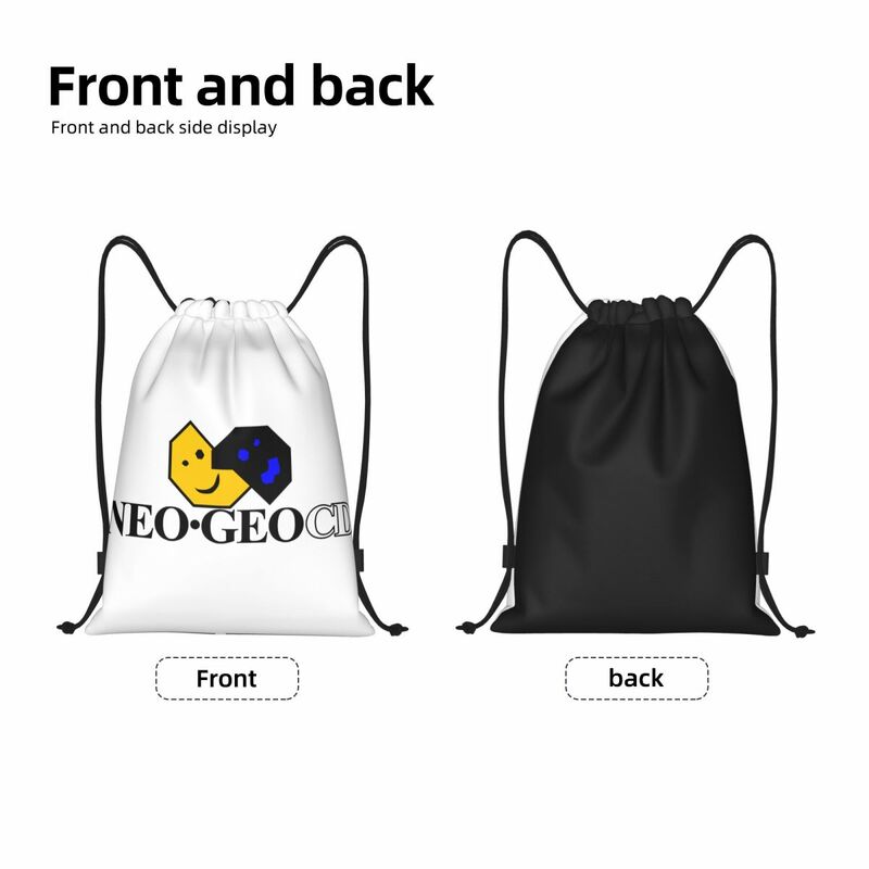 Neo Geo Logo plecak ze sznurkiem kobiet mężczyzn sportowe Sackpack składany gra arkade worek torba treningowa Neogeo