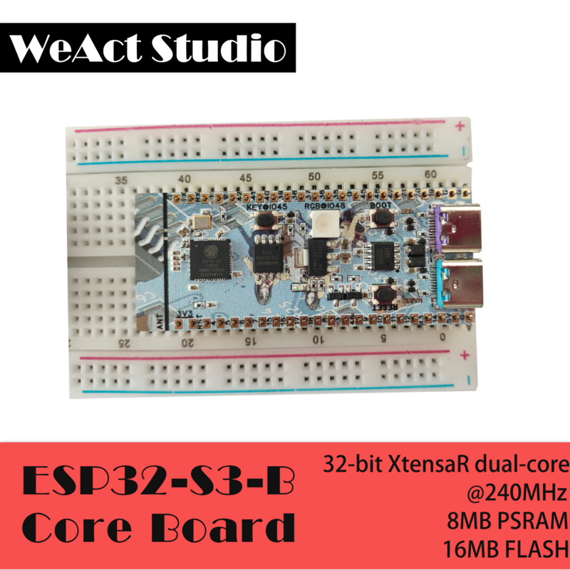 ESP32-S3-N16R8 Placa de Desenvolvimento, Wi-Fi, Bluetooth Compatível, BLE 5.0, Módulo Sem Fio, Micropython, Malha