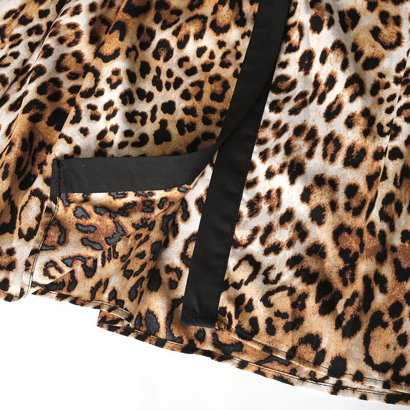 2023 Summer New African women's Plus-size Fashion Leopard Print abito monopetto in Chiffon 242 #