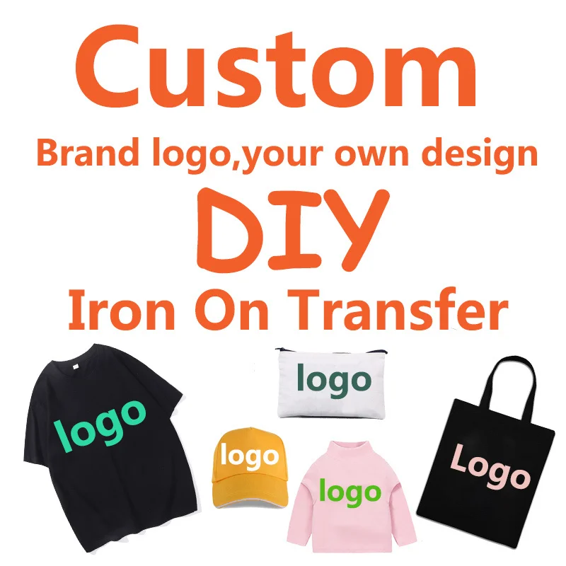 Biaya disesuaikan: logo merek disesuaikan dengan kertas transfer panas dan tambalan PVC untuk kustomisasi pola cetak pakaian