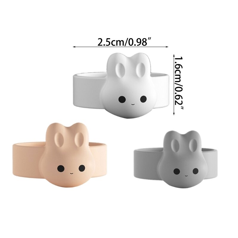 2 Stuks Cartoon Konijn Lepel Non-stick Ring Magnetische Melkpoeder SpoonScoop Houder Ring Baby Servies Product Lepel Fixer