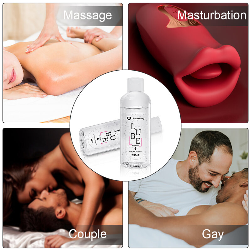 Lubricante a base de agua para hombres, crema sexual para adultos, Aceite de Masaje íntimo, fácil de limpiar, Anal, Gay, Oral, 240ML