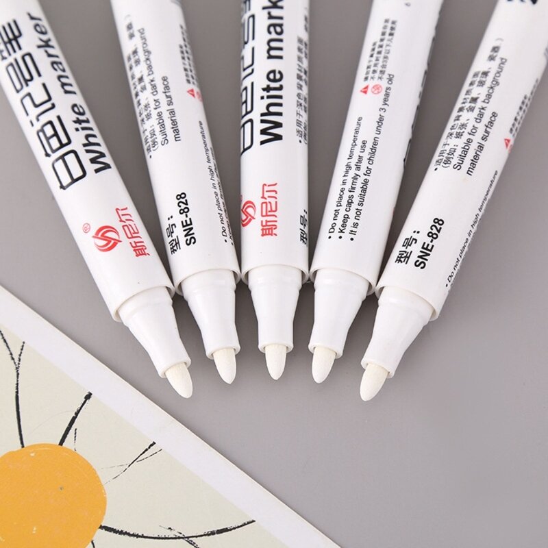 Bolígrafos de pintura blanca, rotuladores de pintura de rotuladores permanentes para madera, roca, plástico, cuero, de envío