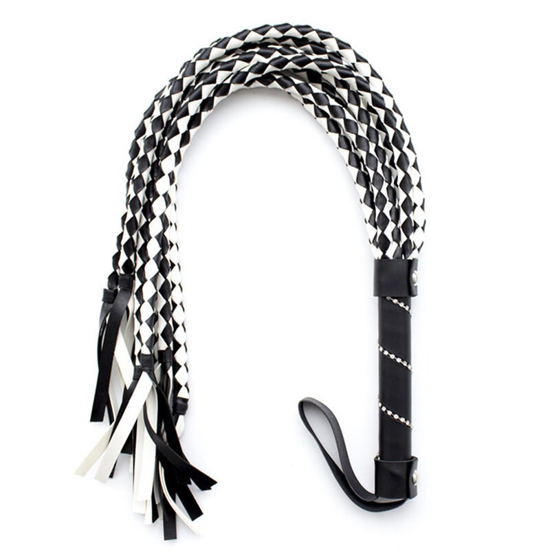 71CM High-Quality PU Leather Dreadlock Horse Whip With Handle Flogger Equestrian Whips Teaching Training Riding Whips