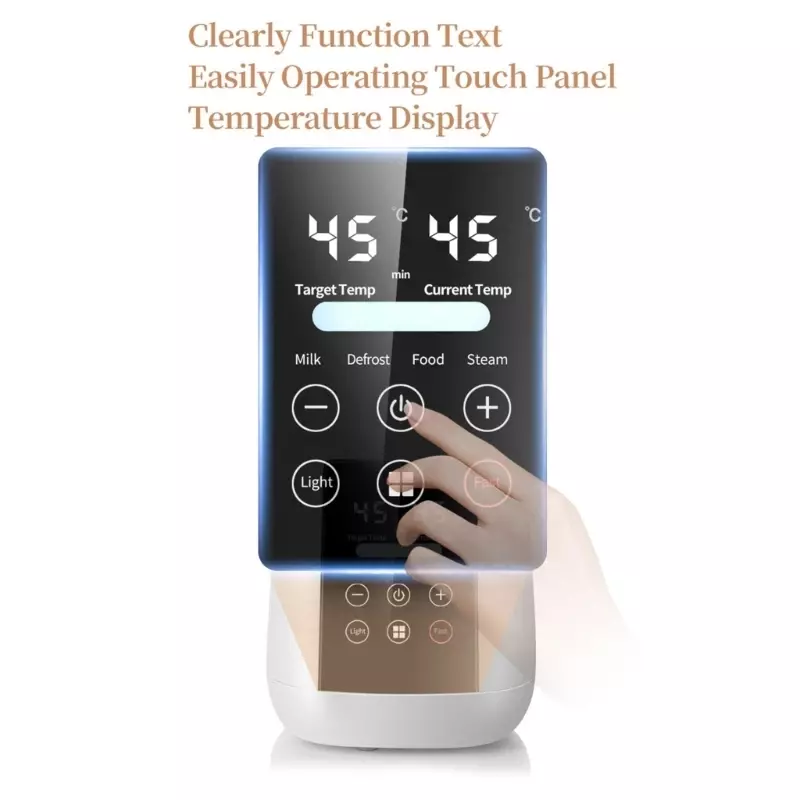 Chauffe-biberon 6 en 1 avec minuterie contrôle température, affichage numérique LCD, chauffe-biberon pour le lait maternel