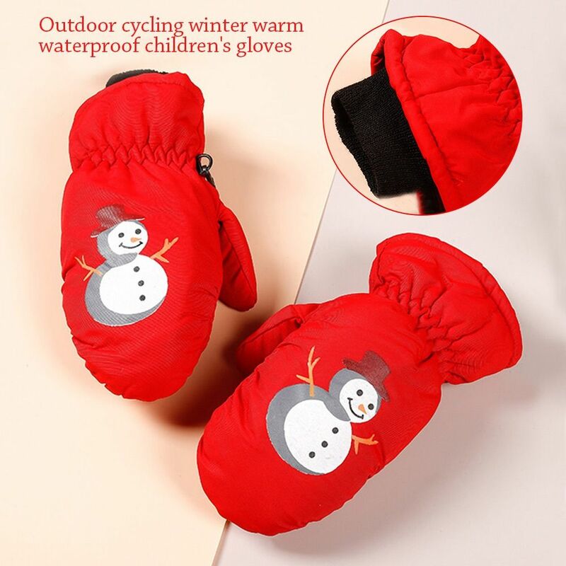 Guanti da sci per bambini spessi e caldi guanti impermeabili antiscivolo per cartoni animati guanti sportivi antivento invernali per 2-5 anni