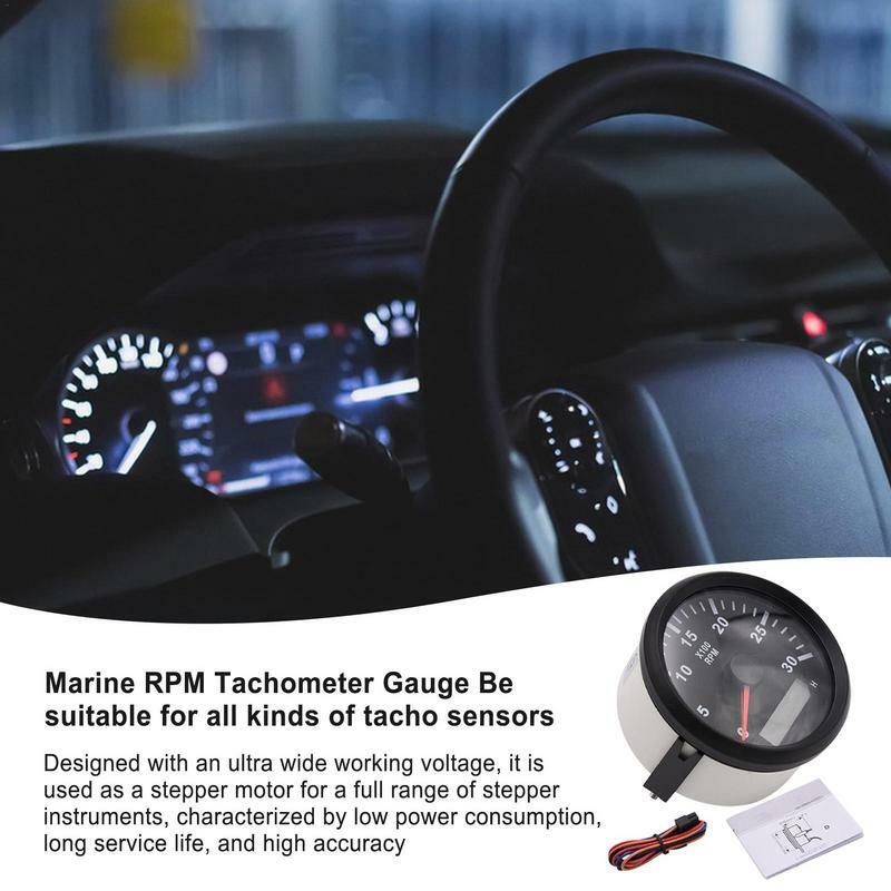 Tachometer RPM Meter Waterproof Outboard Boat 85mm 0-3000 RPM Gauge Waterproof Outboard Boat RPM Tachometer Gauge For Marine Car