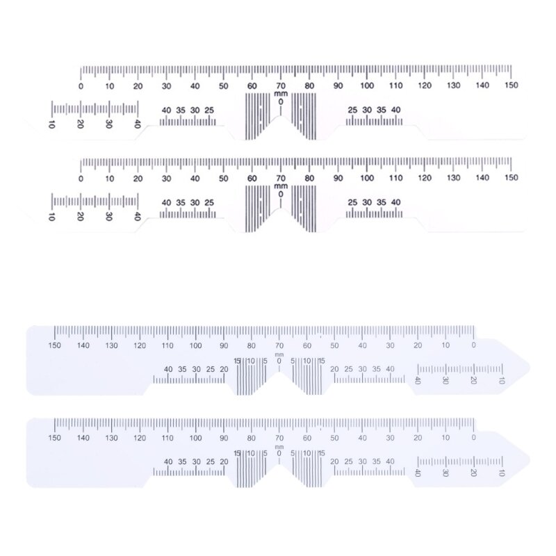 2 pezzi pupillare righello occhiali ottici PD righello misuratore della pupilla occhio oftalmico strumento