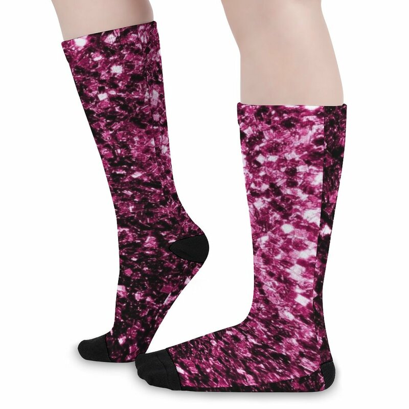 Темно-розовые Искусственные бриллиантовые носки мужские носки спортивные чулки мужские хип-хоп детские носки
