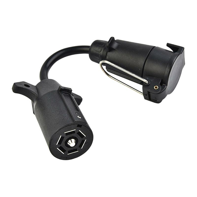 Trailer Wiring Connector, 7 Way Blade Socket Plug Harness, Veículo dos EUA para 7 Pin Round European Trailer Adapter