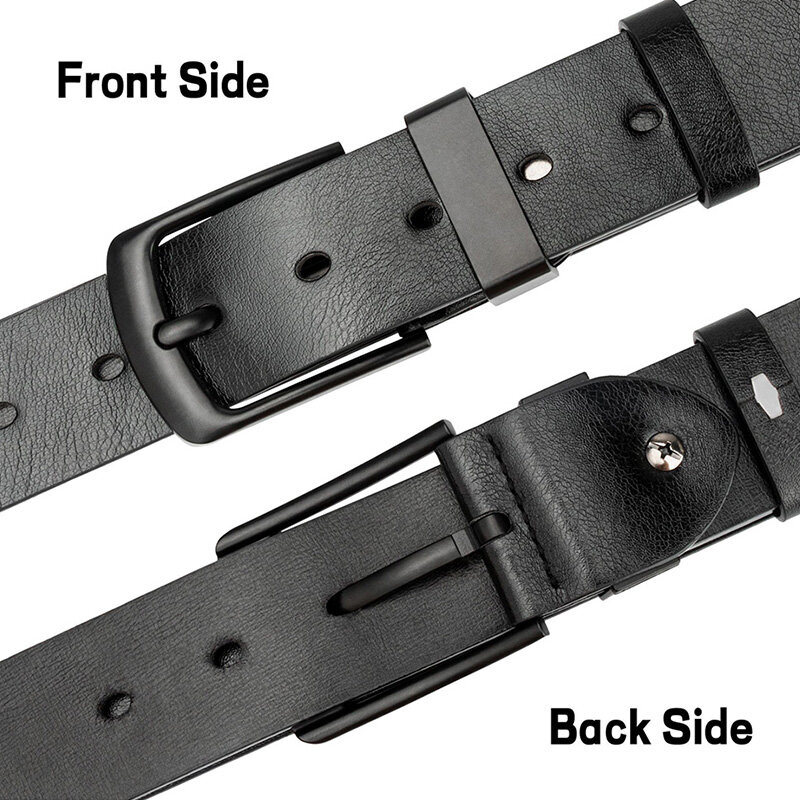 Maikun-cinturón informal Vintage para hombre, hebilla de Pin negro, cinturón ancho de cuero versátil para estudiantes