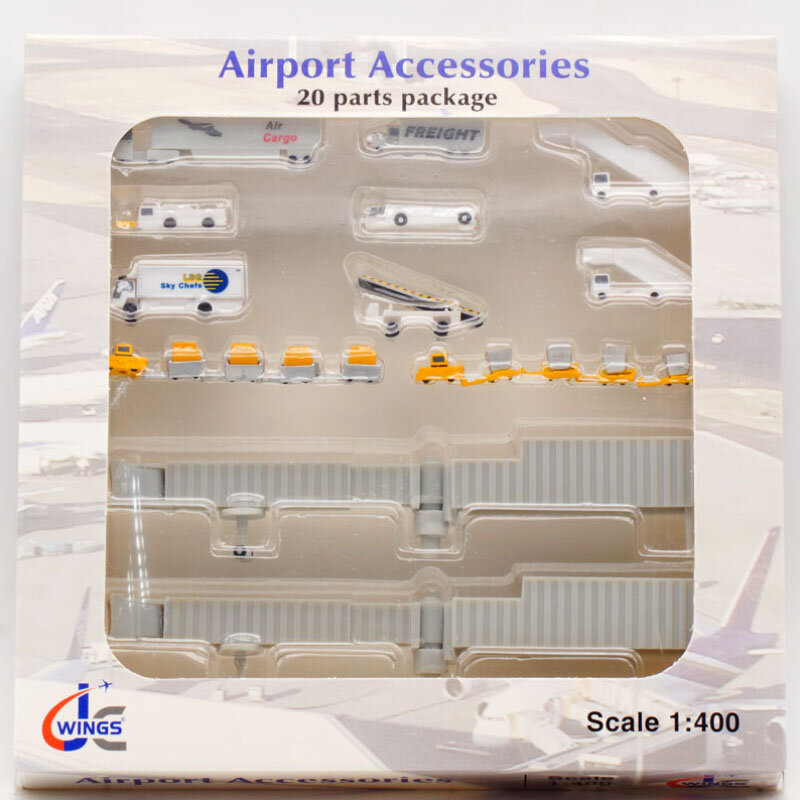 航空機空港アクセサリーモデル、地上処理、20輪車、ボードブリッジ、トラック伝送、車両ディスプレイ、1:400スケール