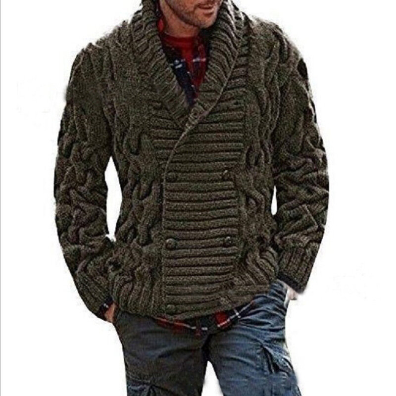 남성용 가디건 스웨터, V넥 따뜻한 뜨개질 스웨터, 남성 캐주얼 슬림핏 점퍼 의류, 남성 재킷 코트, 겨울 가을