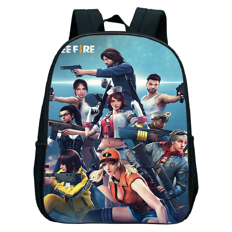 Mini mochila ligera con estampado de fuego para niños y niñas, bolsa impermeable para jardín de infantes, patrón de videojuegos, mochilas escolares