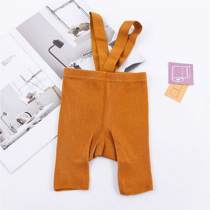 0-4y moda bebê softs cor sólida suspender meia-calça da criança meninos meninas de cintura alta malha algodão meias macacão leggings
