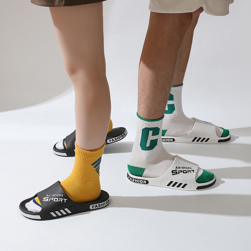 Fashion Men's Slippers PVC Soft Sole Non-slip Slides Casual Outdoor Beach Flip Flops Home Bathroom Couples Slippers New Sandal