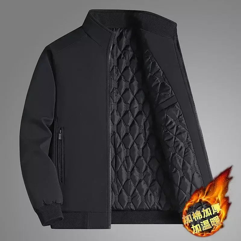 2023 Autumn Winter Fleece Thick Jacket Men Warm Windbreaker Fur Collar Coat Jacket Male Brand Fashion Winter Lamb Wool Parka 8XL