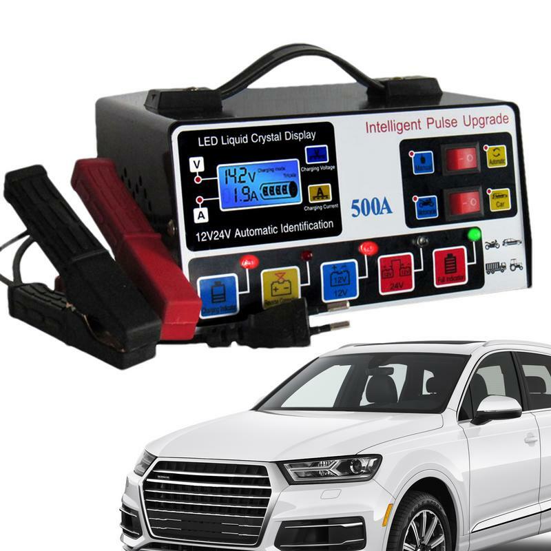 Auto Acculader 12V/24V Smart Volautomatische Acculader Met Led Digitaal Display Auto Batterij Snelladers Apparaat