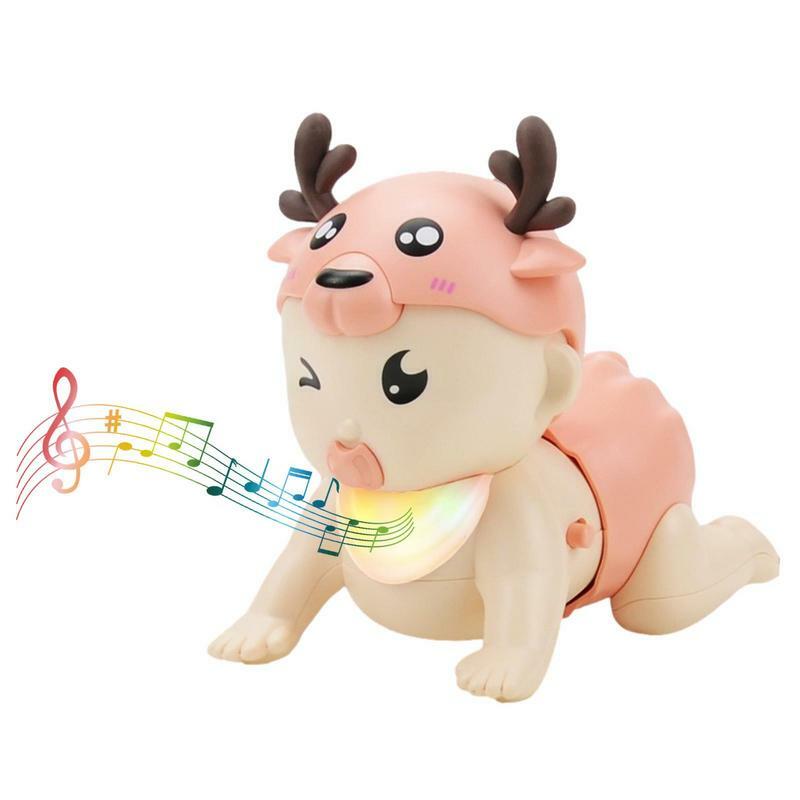 Pełzające zabawki dla dzieci światło muzyczne zabawki dla niemowląt malucha interaktywna zabawka wczesna edukacja prezent urodzinowy dla 6-12 miesięcy