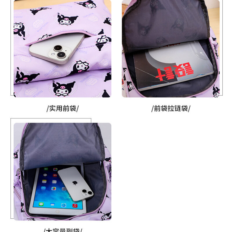 Hello Kitty-Sac à dos de dessin animé mignon de grande capacité, sac d'école décontracté pour lycéen, printemps, 2024