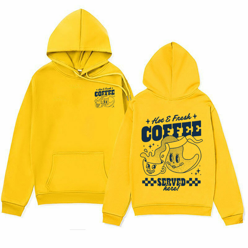Hete En Verse Koffie Grappige Meme Schattige Hoodies Heren Damesmode Cartoon Esthetische Sweatshirt Casual Kawaii Gezellige Hoodie Streetwear