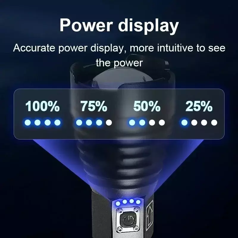Leistungs stärkste xhp90 LED Taschenlampe 100000lm USB wiederauf ladbare Zoom Laterne wasserdichte Handl ampe Outdoor Camping taktische Taschenlampe