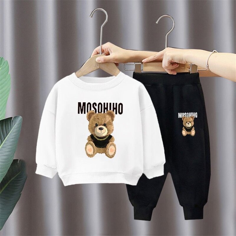 Kinder Sweatshirt Bär setzt Jungen Mädchen Baby Mädchen Kleidung Mode Kinder Sport kleidung Anzüge Outfits 2 stücke Baumwolle Kleinkind Hosen