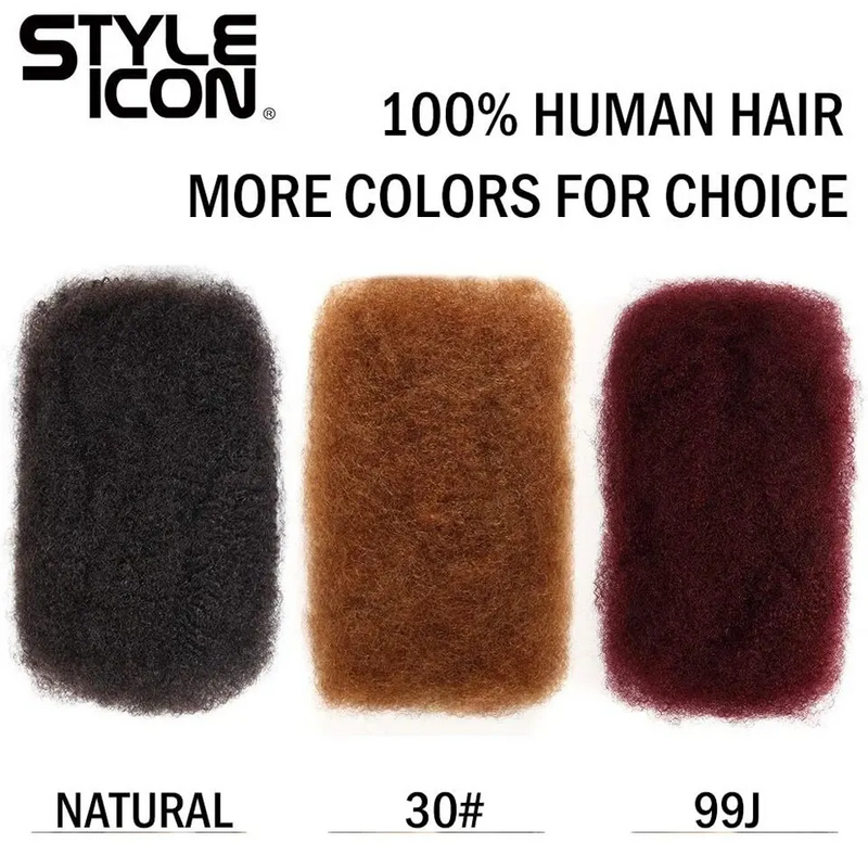 Style Icon-cabello rizado Afro Remy a granel, 1 paquete de 50 g/pc, trenzas brasileñas de Color rojo, sin trama, cabello humano para trenzado