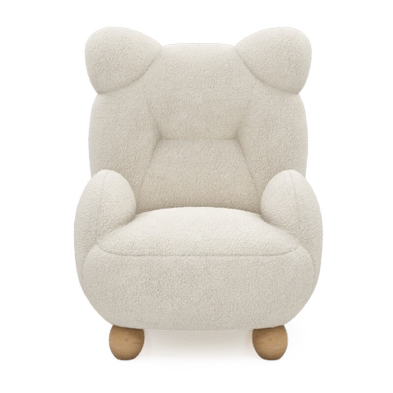 Canapé ours en velours d'agneau pour enfants, chaise de salle à manger, siège simple pour bébé, petit canapé paresseux, meubles de bibliothèque modernes, crème, mignon