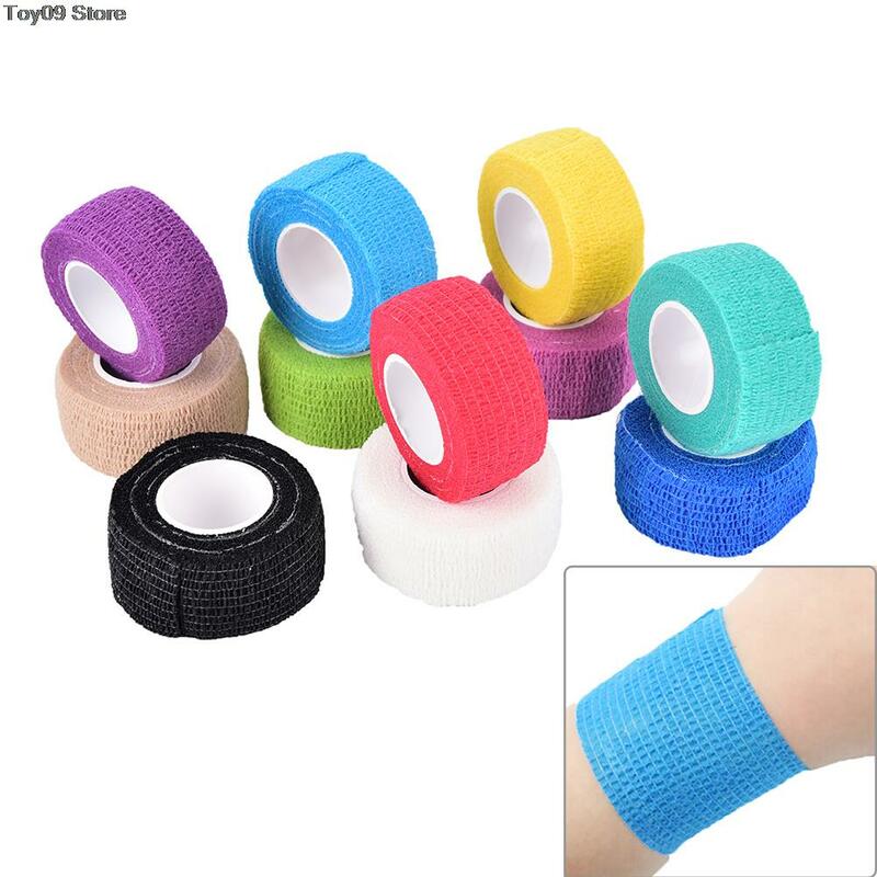 1 rolki kolorowe samoprzylepne kostki palec pielęgnacja mięśni elastyczny bandaż medyczny opatrunek jałowy taśma sportowa wsparcie nadgarstka