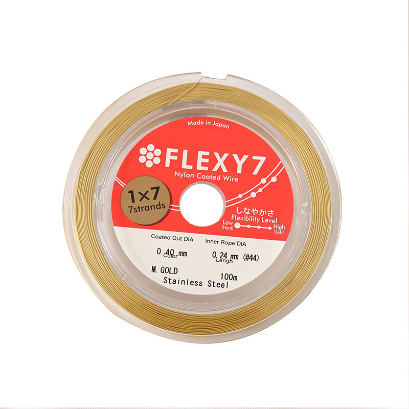 Flexível 7 Vertentes Handmade Pérola Cordas, Fio De Aço Macio, Linha de Jóias DIY, Colar e Pulseira Acessórios, Japão, Flexy7, 1 m