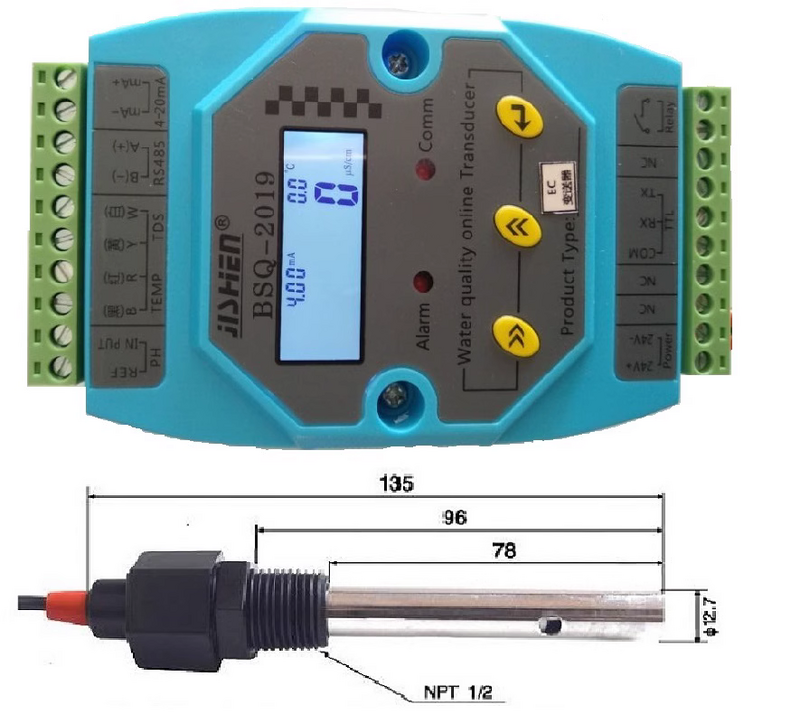 EC conductivity transmitter/BSQ-2019/conductivity sensor/4-20mA, RS-485 output module