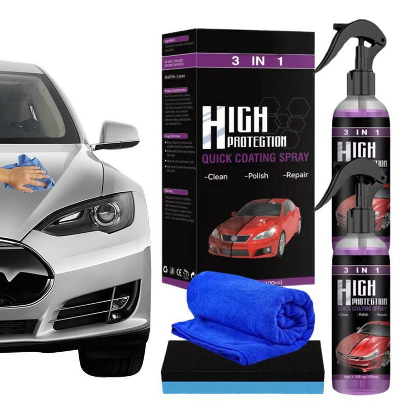Pulverizador de pulido de alta protección para coches, reacondicionamiento de pintura de polímero, sellador de detalles, 3 en 1