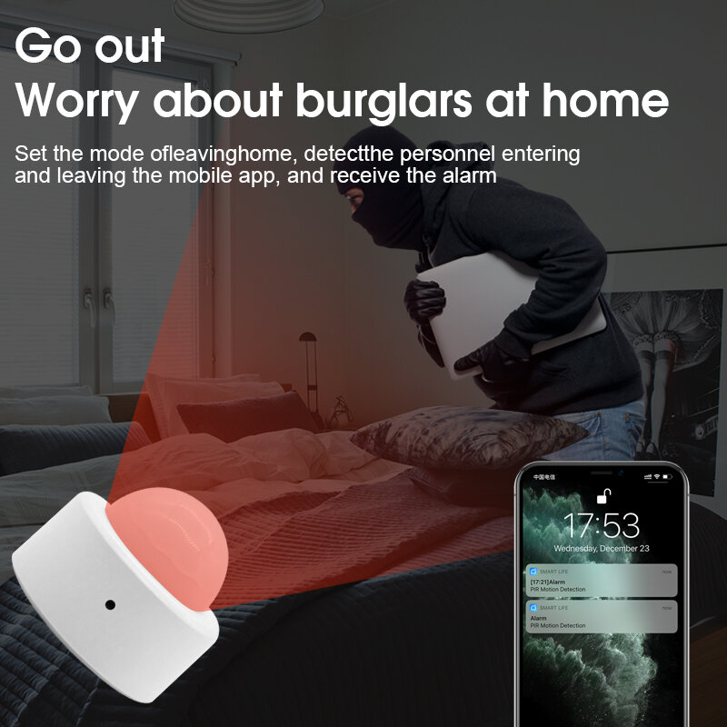 Zigbee Tuya PIR Sensor gerak cerdas, gerakan tubuh manusia detektor inframerah nirkabel keamanan rumah bekerja dengan Alexa Google Home