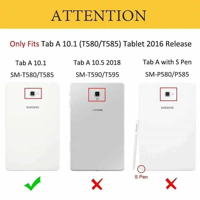 Funda giratoria para Samsung Galaxy Tab A 360, 10,1, T580, T585, Funda de cuero PU para Samsung Tab A6 2016, T580N, T580N
