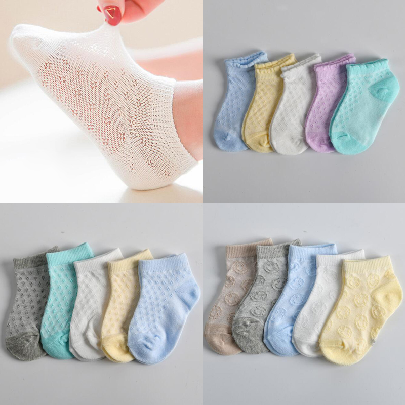 5Pair/lot New Children's Socks Summer Thin Boys and Girls Baby Socks