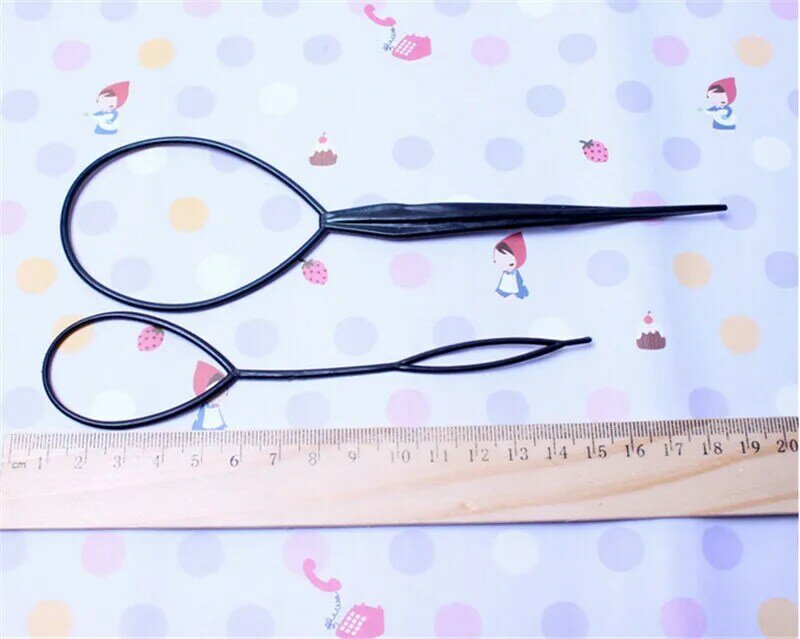 Coletero negro de 2 piezas, herramientas de estilismo con lazo de plástico, pinza para el cabello, accesorios para peluquería