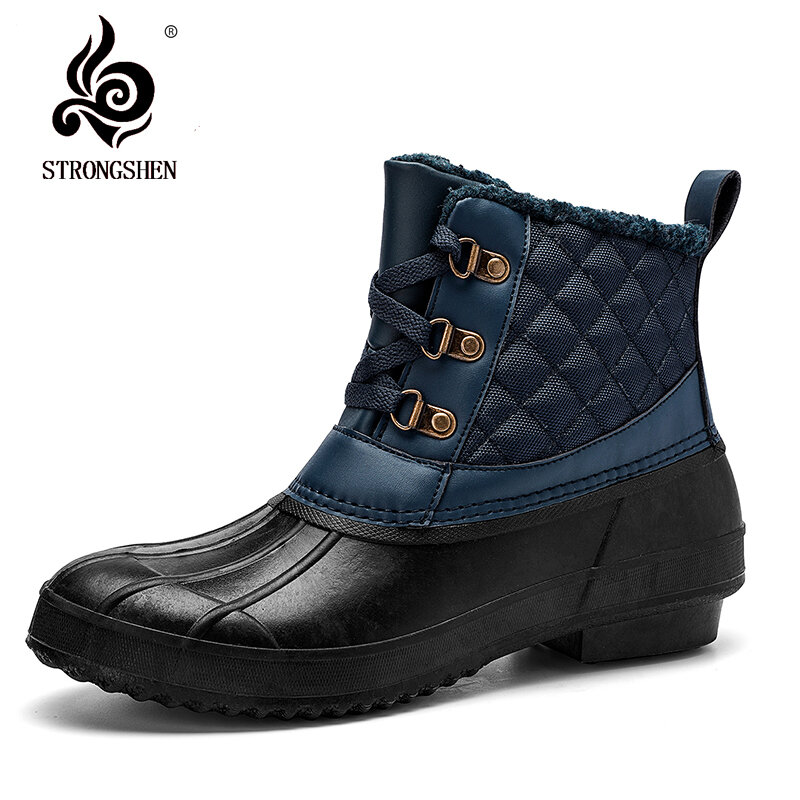 Strongshen-女性のカジュアルな冬のブーツ,暖かい靴,防水,暖かい