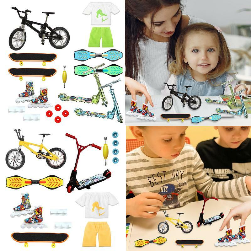 Novelty Mini Finger Scooter Fingertip Movement Toy Colorful Bike Parts Sets For Kids Christmas Birthday Creative Holiday Gifts