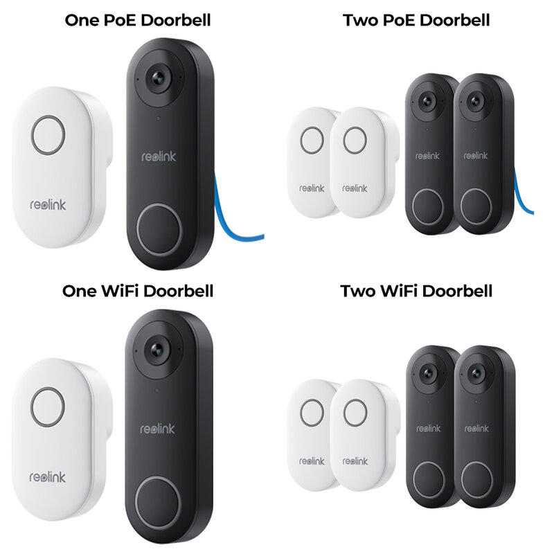 Reolink 2K + campanello Video WiFi e PoE Smart Outdoor Home videocitofono rilevamento umano campanello cablato con supporto per campanello Alexa